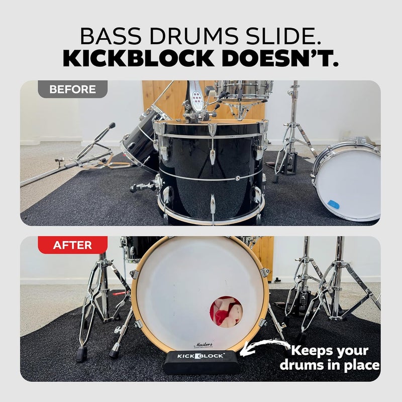 KickBlock Bass Drum Anchor – World's Best Drum Stopper for Creep and Slide Prevention – Ultra-Grip Technology – Lightweight and Portable Accessory – Stage Black - Image 2