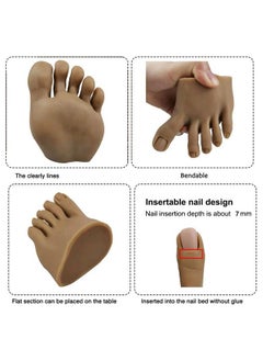 XMASIR Silicone Nail Practice Trainning Foot Lifelike Flexible Bendable Manicure Mannequin Fake Foot Model For Acrylic Nails Sketch Nail Salon Artists Nail Art Beginners Training Display (Left)  - Image 4
