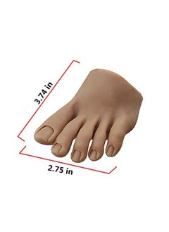 XMASIR Silicone Nail Practice Trainning Foot Lifelike Flexible Bendable Manicure Mannequin Fake Foot Model For Acrylic Nails Sketch Nail Salon Artists Nail Art Beginners Training Display (Left)  - Image 3