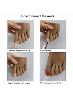 XMASIR Silicone Nail Practice Trainning Foot Lifelike Flexible Bendable Manicure Mannequin Fake Foot Model For Acrylic Nails Sketch Nail Salon Artists Nail Art Beginners Training Display (Left)  - Image 5