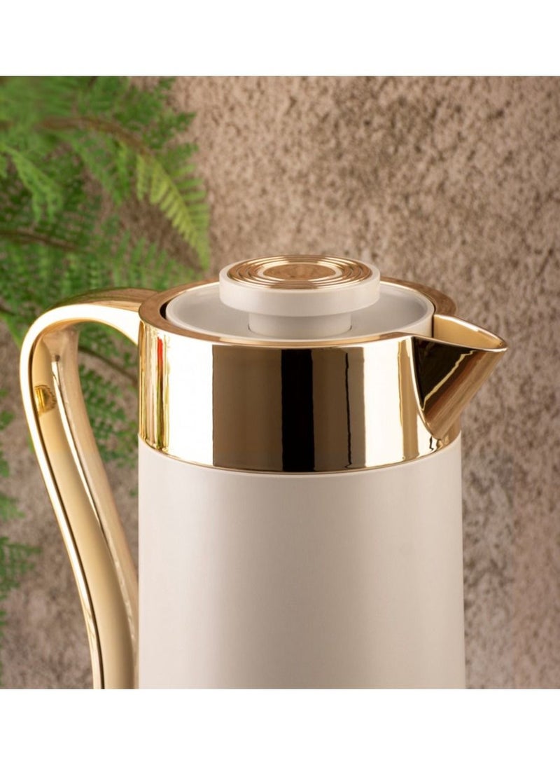 السيف  طقم ترامس فلورا من السيف للشاي والقهوة رمادي فاتح/ذهبي - Image 2