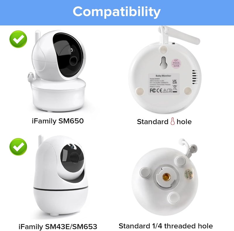 wochel Adhesive Baby Monitor Mount for iFamily SM650SM653SM43E Sturdy and Stable Baby Camera Stand with Adjustable Angle for iFamily Baby Monitor - Image 2