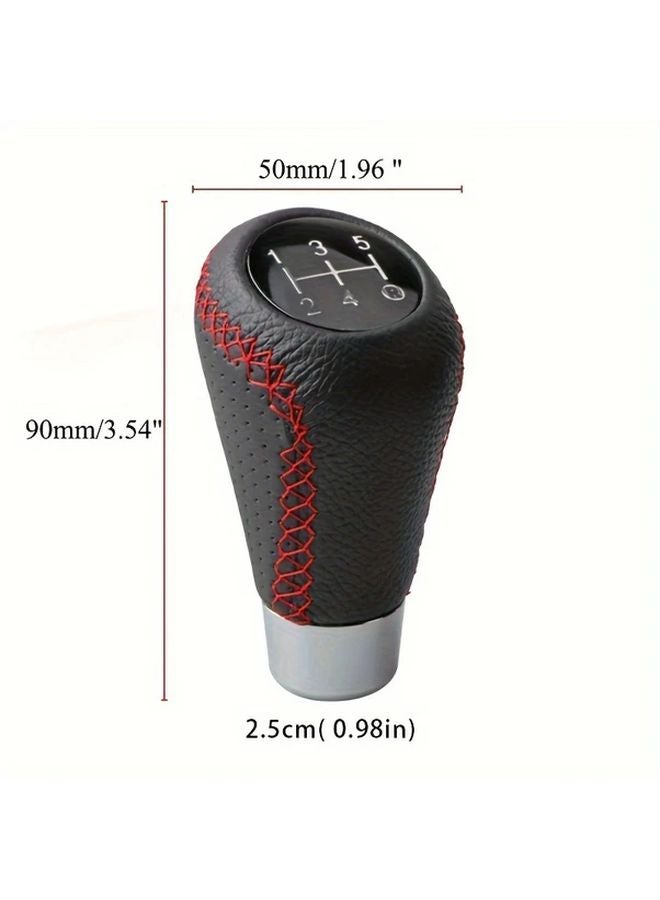 مقبض ناقل الحركة من جلد PU الأسود لسيارات السباب JDM، لسيارات 5 و6 سرعات يدوية، مانع للانزلاق - Image 2
