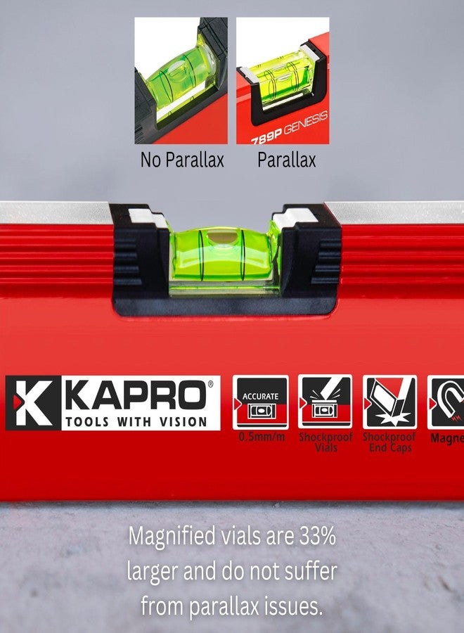 كابرو Kapro - ميزان تسوية احترافي من نوع Vulcan 995-41X - يتميز بقوارير مقاومة للصدمات وموقع عمودي مزدوج الرؤية - تم اختباره بواسطة VPA - مقاس 24 بوصة - Image 5