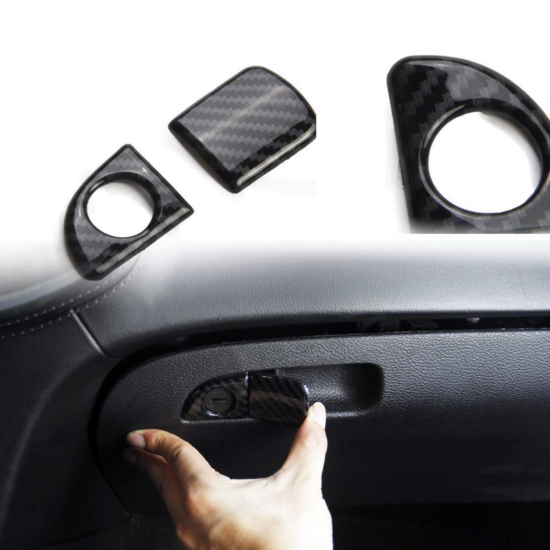 crosselec Carbon Fiber Glove Box Handle Switch Cover Trim for Dodge Charger 2011+ - Image 3