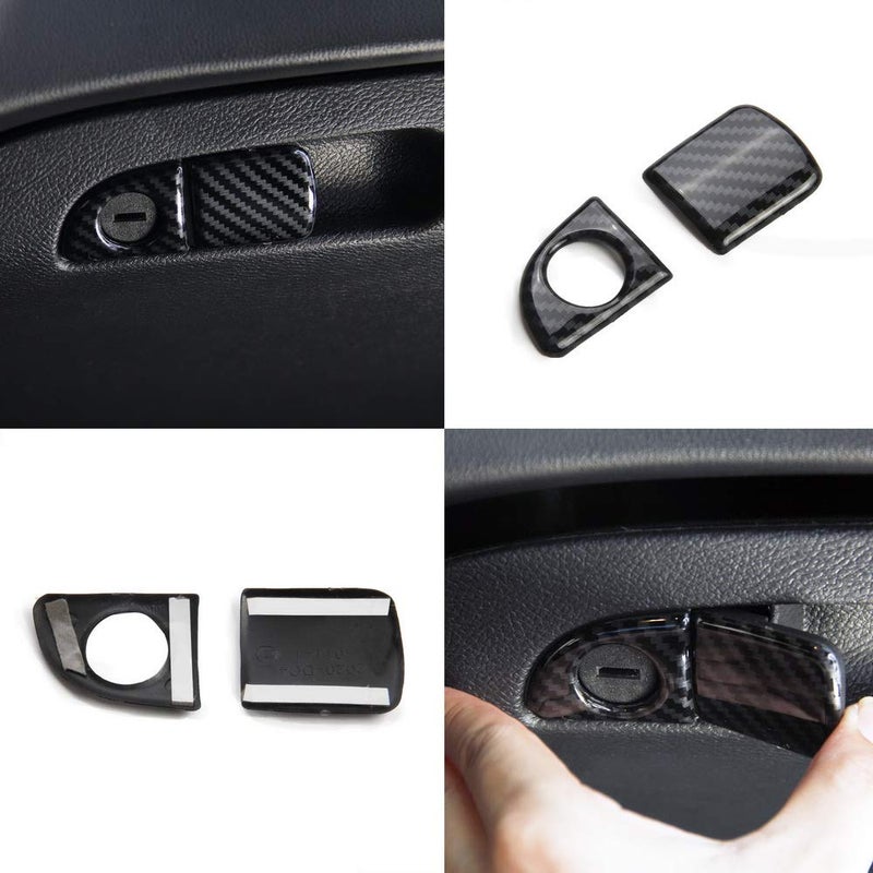 crosselec Carbon Fiber Glove Box Handle Switch Cover Trim for Dodge Charger 2011+ - Image 4