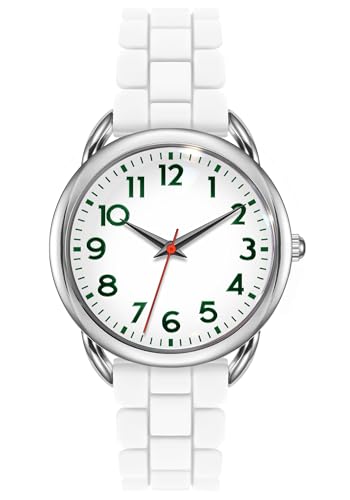 Bisley Women Watch White Silicone Strap Arabic Dial Easy to Read Watch - Image 1