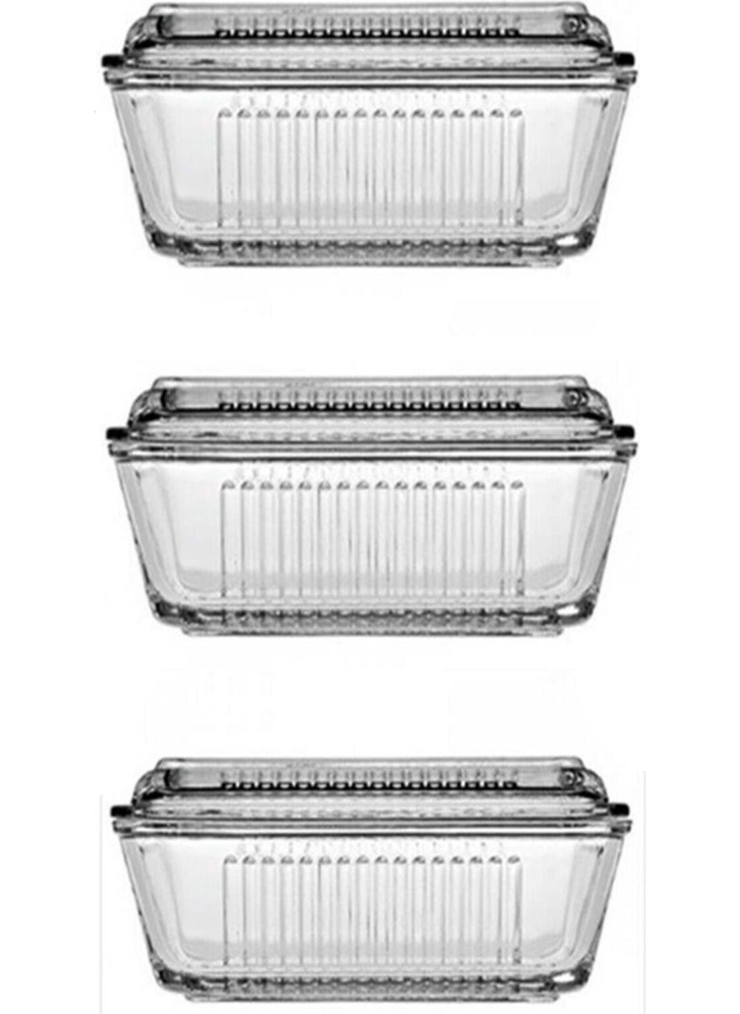 Paşabahçe Butter Bowl Breakfast Glass Storage Container Set of 3 97711  - Image 2
