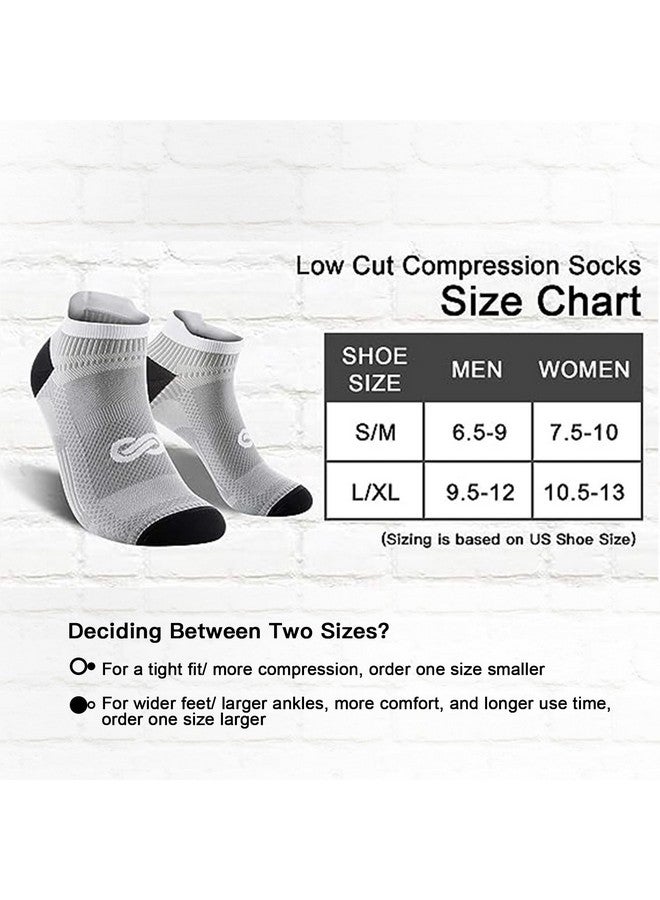 PAPLUS Low Cut Compression Socks for Men and Women (6 Pairs), No Show Ankle Running Socks with Arch Support for Plantar Fasciitis, Cyling, Athletic, Flight, Travel, Nurses. Gray L/XL - Image 1