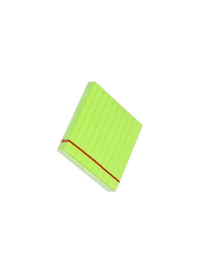 FIS Sticky Note Pad, 3X3 inches, Pack of 12, Ruled Neon Green -FSPO3X3RNGR - Image 2