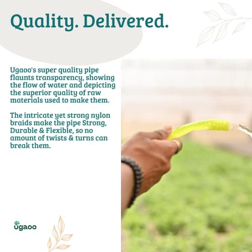 UGAOO Super Braided Green Water Hose PVC Pipe With Water Tap Adapter & 2 Clamps For Home Gardening,Cleaning, Outdoor-Indoor Use (Diameter: 0.5 Inch, Length: 10 Meters) - Image 5