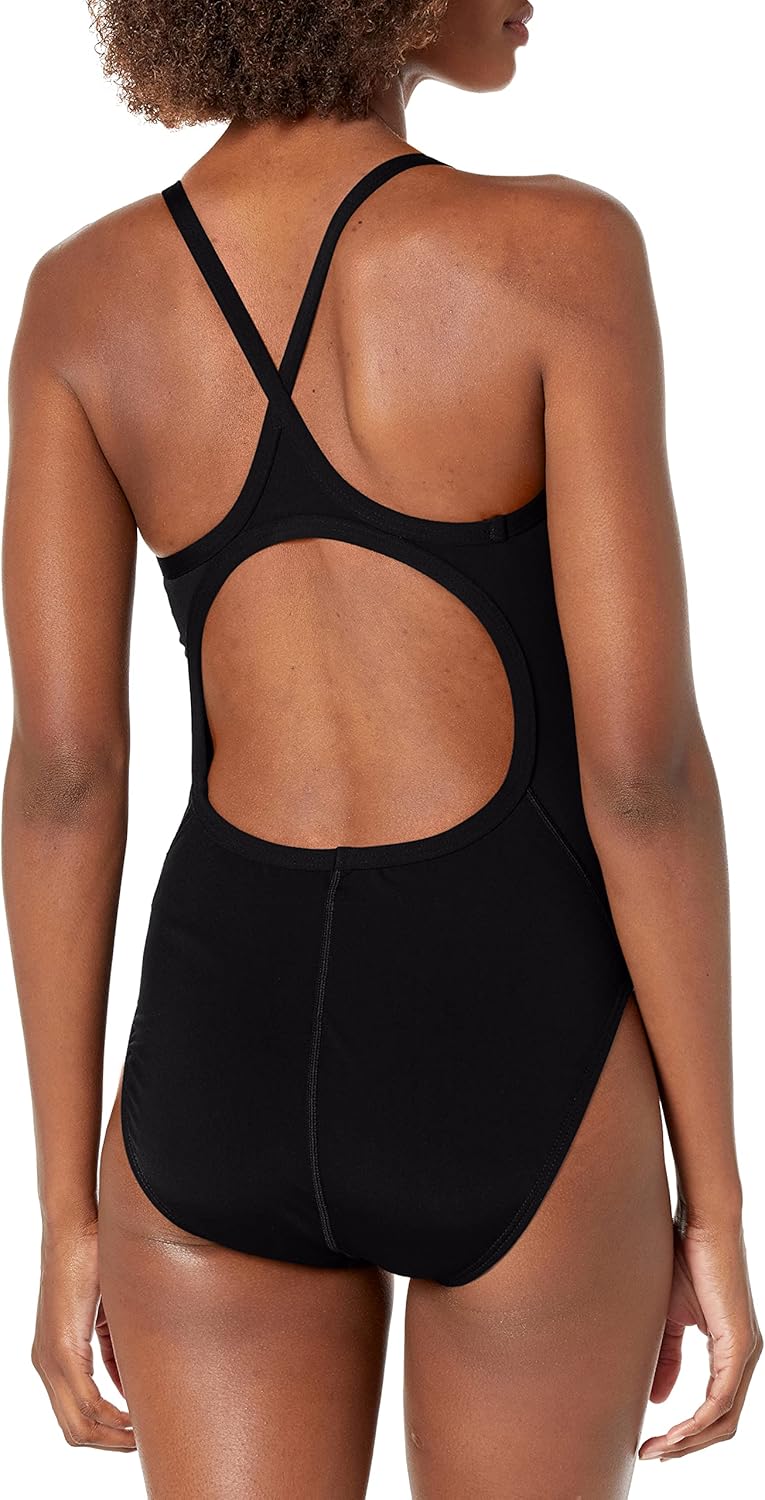 TYR Sport Women's Solid Durafast Diamondback One-Piece Swimsuit in Black - Image 5