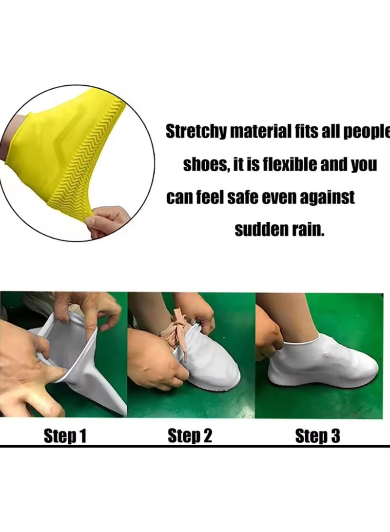 Rainproof Shoe Cover, Pair of Waterproof Rubber Covers, Unisex Shoe Covers, Pair of Shoe Protection Covers, Rain-Resistant Rubber Cover, Waterproof Cover, Rain-Resistant Shoe Covers, Shoe Rain Cover, Shoe Cover Against Rain, Shoe Cover Against Rainwater, Shoe Rain Cover, Boot Protection Cover, Latex Protection Cover from Wet Ground, Waterproof Shoe Cover, Boot Covers for Walking on Wet Rainy Ground, Shoe Covers in Rain and Outdoor, Snow | Size  M - Pink Color. - Image 4