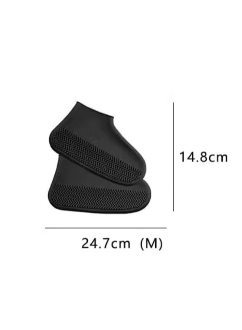 Rainproof Shoe Cover, Pair of Waterproof Rubber Covers, Unisex Shoe Covers, Pair of Shoe Protection Covers, Rain-Resistant Rubber Cover, Waterproof Cover, Rain-Resistant Shoe Covers, Shoe Rain Cover, Shoe Cover Against Rain, Shoe Cover Against Rainwater, Shoe Rain Cover, Boot Protection Cover, Latex Protection Cover from Wet Ground, Waterproof Shoe Cover, Boot Covers for Walking on Wet Rainy Ground, Shoe Covers in Rain and Outdoor, Snow | Size  M - Pink Color. - Image 2