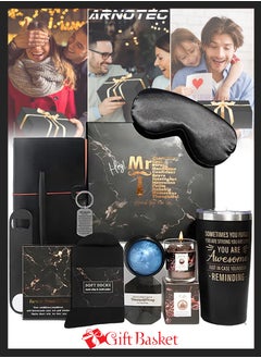 ARNOTEC Gift Basket for Men - Birthday Gift Box, Get Well Soon Gift Set Contains 12 Inspirational Gifts, Relaxing Spa Treatment Package for Men, Bestie Friendship,  Friend Gift  - Image 1