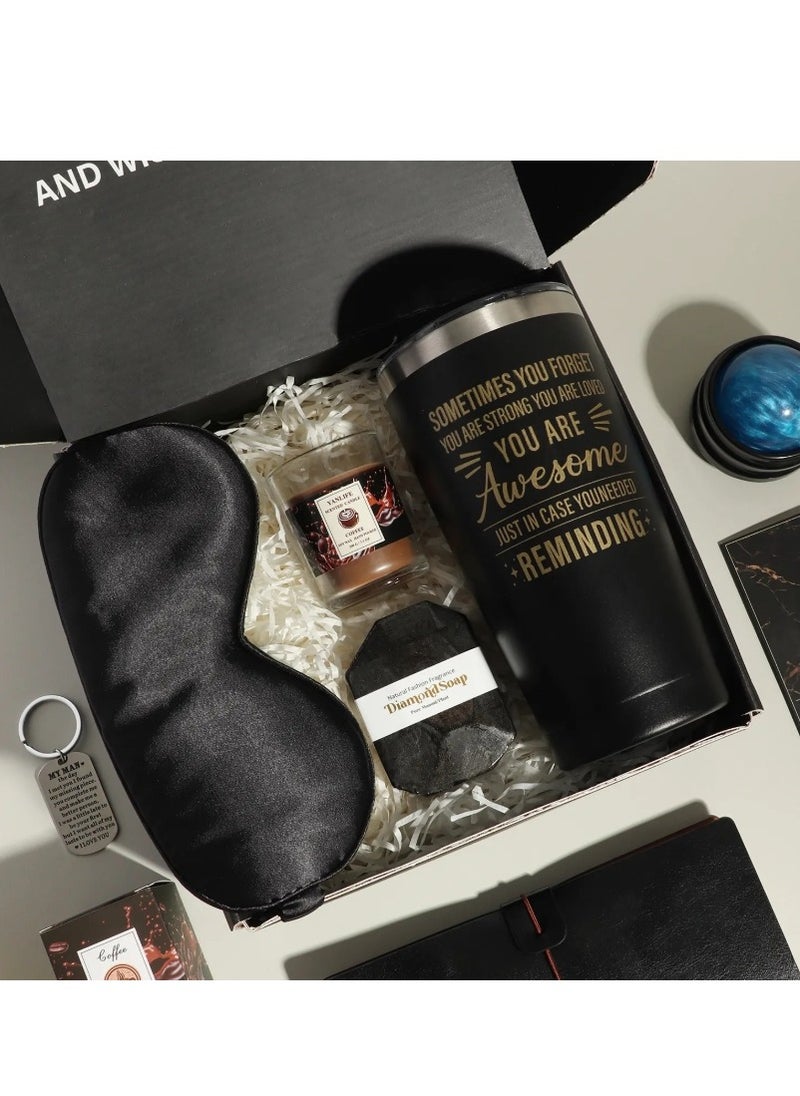 ARNOTEC Gift Basket for Men - Birthday Gift Box, Get Well Soon Gift Set Contains 12 Inspirational Gifts, Relaxing Spa Treatment Package for Men, Bestie Friendship,  Friend Gift  - Image 3