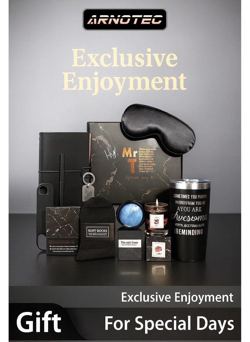 ARNOTEC Gift Basket for Men – Birthday & Holiday Gift Box, Get Well Soon Inspirational Gift Set with 12 Relaxing Spa Essentials, Perfect for Christmas, Father’s Day, Valentine’s Day, Thanksgiving & Anniversary, Gifts for Best Friends & Friends - Image 2
