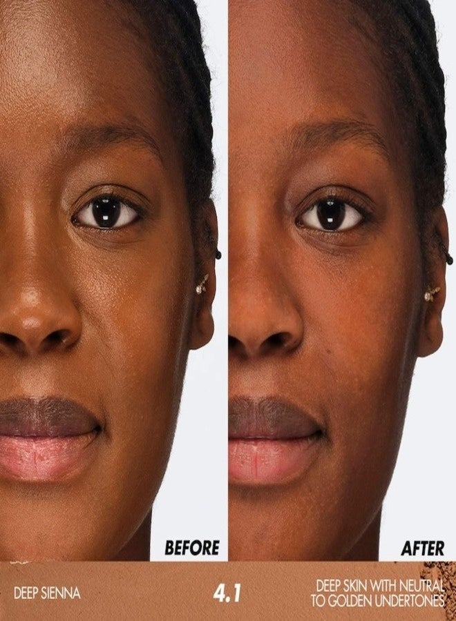 ميك اب فور ايفر بودرة تثبيت البشرة HD من ميك أب فور إيفر للتحكم في لمعان البشرة وإخفاء عيوبها، 0.63 أونصة - لون 4.1 بني غامق - للبشرة الداكنة ذات درجات لونية محايدة إلى ذهبية - Image 2