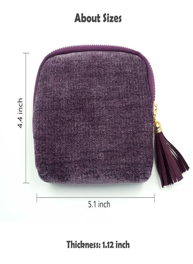 Gihunk Travel Jewelry Case, Travel Jewelry Organizer, Travel Jewelry Bag with Zipper, Small Travel Jewelry Pouch for Necklaces Bracelets Bangles Rings Earrings Gemstones Storage (purple) - Image 3