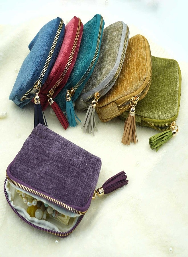 Gihunk Travel Jewelry Case, Travel Jewelry Organizer, Travel Jewelry Bag with Zipper, Small Travel Jewelry Pouch for Necklaces Bracelets Bangles Rings Earrings Gemstones Storage (purple) - Image 5