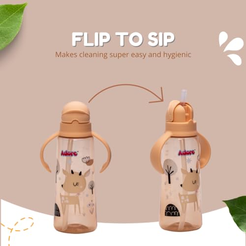 Adore Bling Straw Sipper with Handle - 270ml (Camel) - Image 5