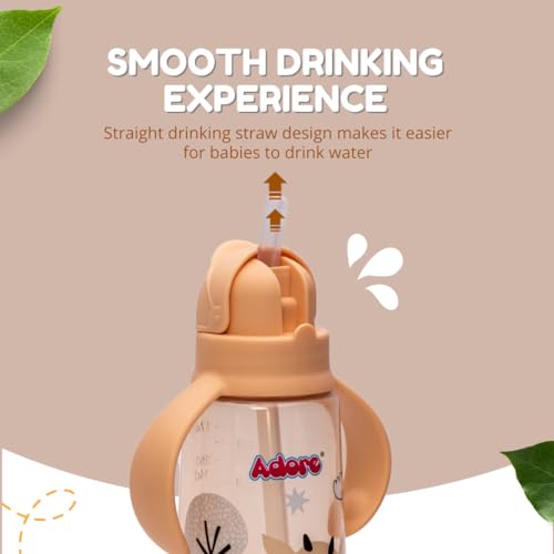 Adore Bling Straw Sipper with Handle - 270ml (Camel) - Image 4