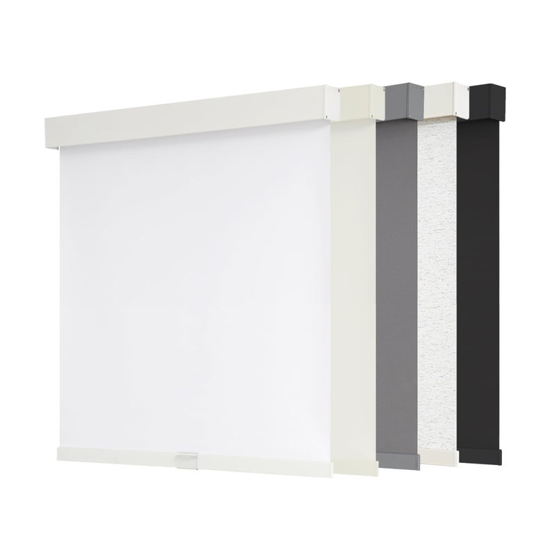 AOSKY Blackout Roller Shades Cordless Blinds for Windows, Free-Stop Shades with Valance, Thermal Insulated Fabric, UV Protection, Natural Woven Blinds for Home and Office (34.5" W x 72" H, White) - Image 1