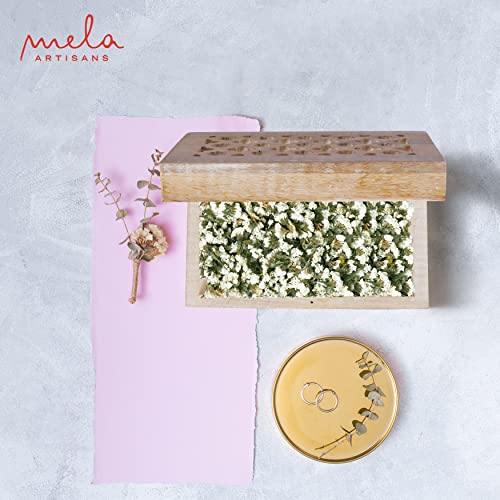 Mela Artisans Wooden Keepsake Box | Whitewash Mango Wood Memory & Photo Storage Box with Hinged Lid | Decorative Storage Box | Medium | 7.5x4.5x3 Inch - Image 4