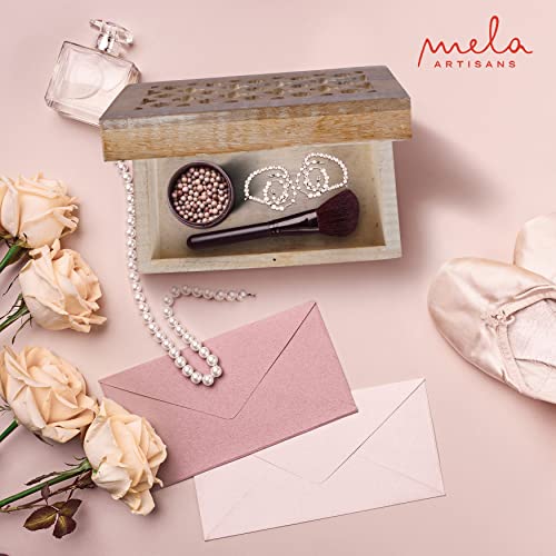 Mela Artisans Wooden Keepsake Box | Whitewash Mango Wood Memory & Photo Storage Box with Hinged Lid | Decorative Storage Box | Medium | 7.5x4.5x3 Inch - Image 3