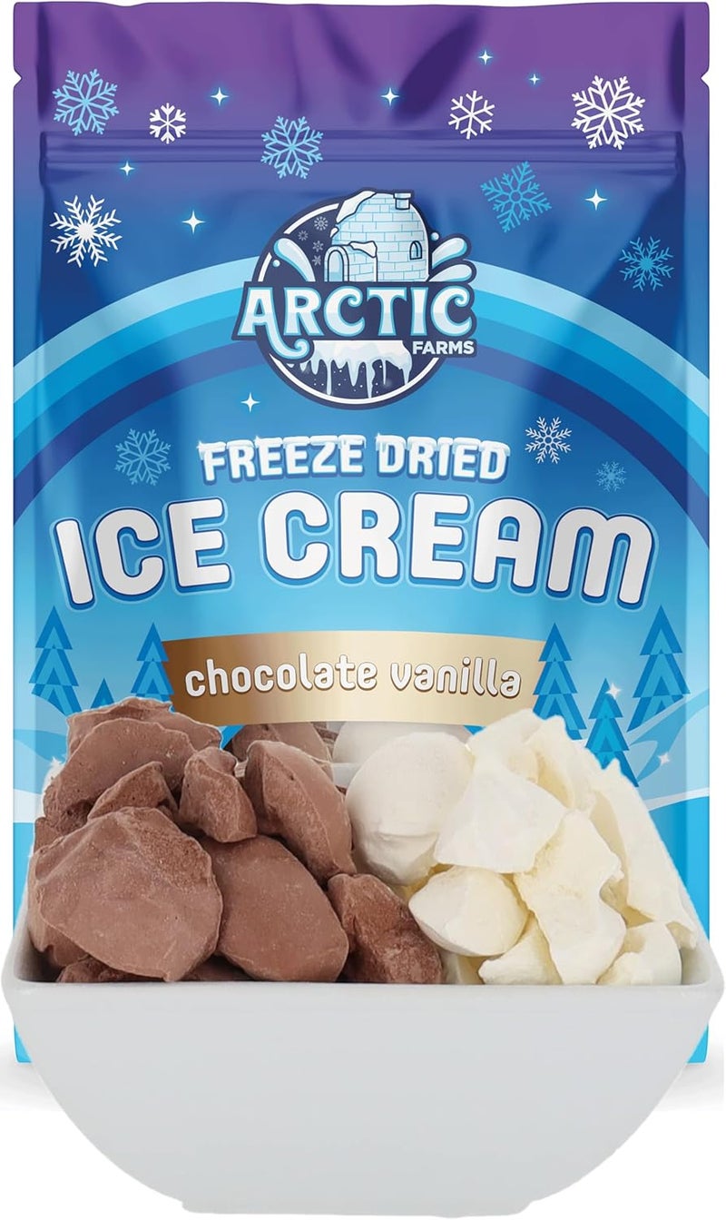 Arctic Farms قطع آيس كريم مجفف بالتجميد من Arctic Farms - مزيج الشوكولاتة والفانيليا (2.5 أونصة) - Image 5
