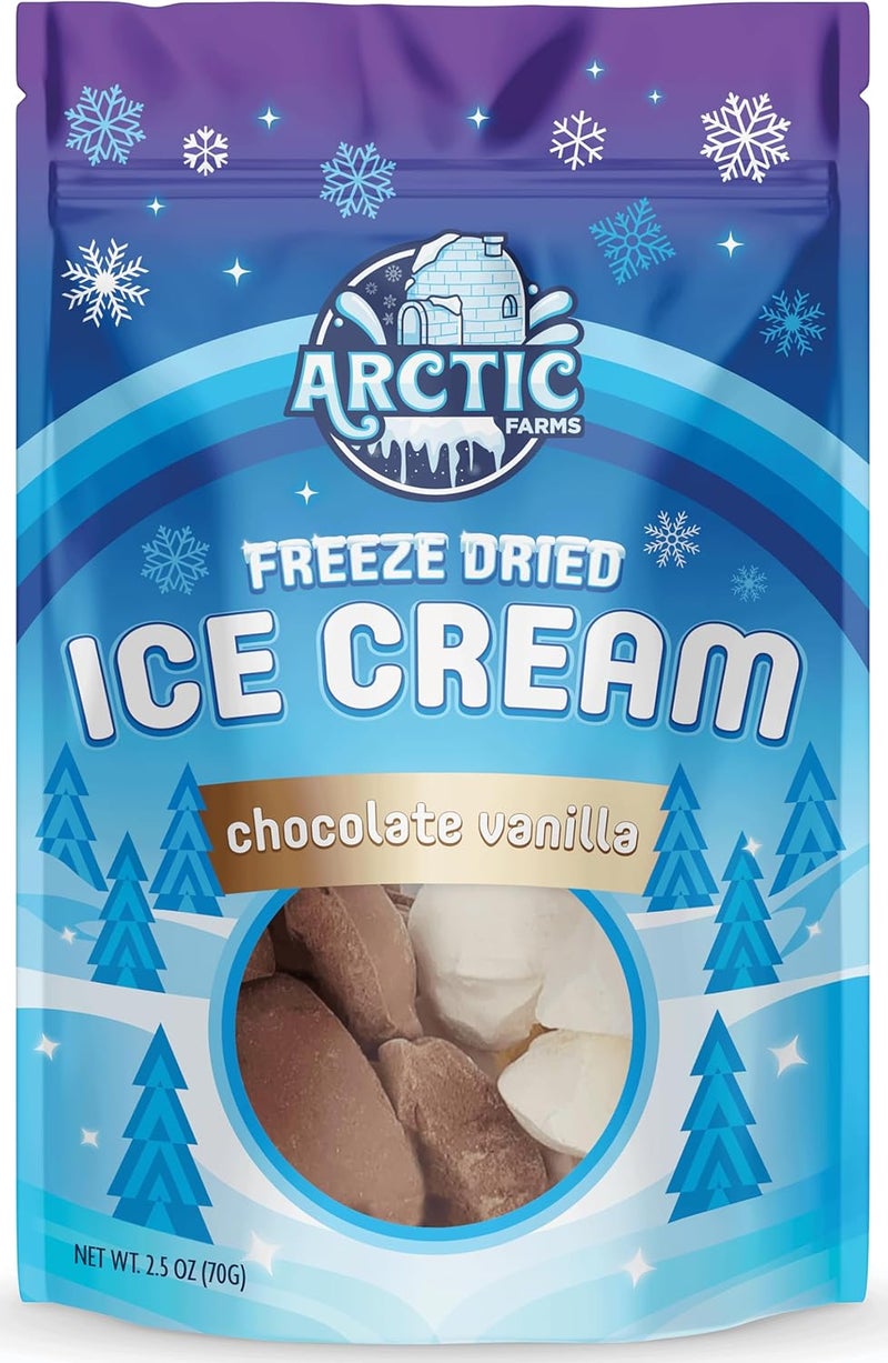 Arctic Farms قطع آيس كريم مجفف بالتجميد من Arctic Farms - مزيج الشوكولاتة والفانيليا (2.5 أونصة) - Image 4