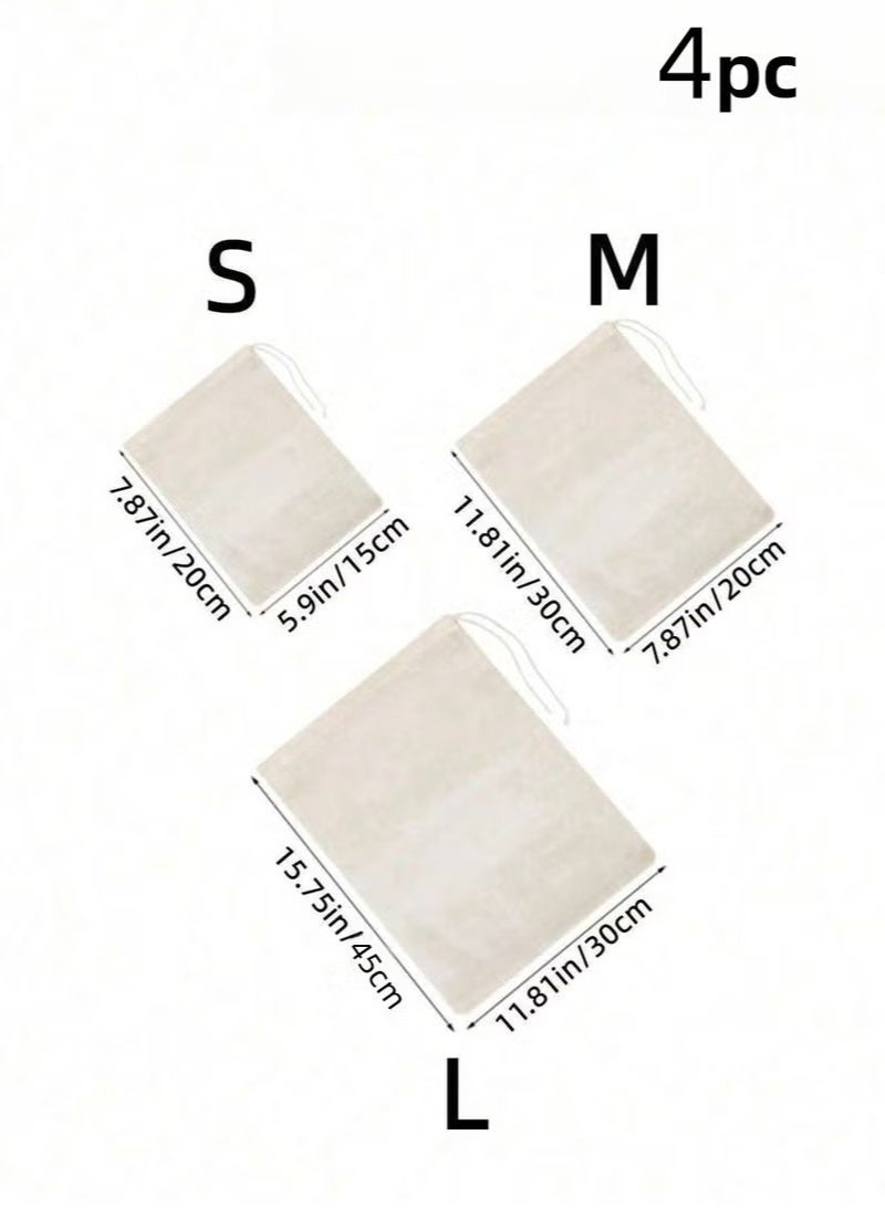 4-Piece Cotton Cheesecloth Filter Bags – Thick Reusable Gauze Bags for Herbs, Broth, Soy Milk, Butter, Coffee & Tofu Making ( 20×30cm) - Image 2