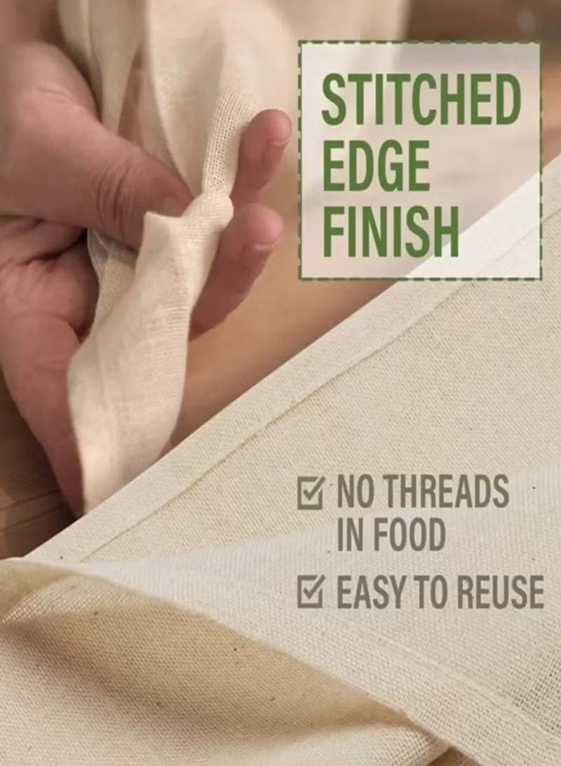 4-Piece Cotton Cheesecloth Filter Bags – Thick Reusable Gauze Bags for Herbs, Broth, Soy Milk, Butter, Coffee & Tofu Making ( 20×30cm) - Image 5