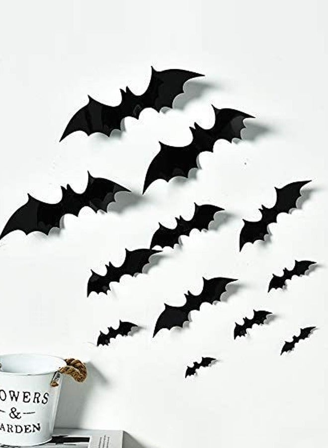 هالوين 3 د لتقوم بها بنفسك بولي كلوريد الفينيل الخفافيش الديكور الجدار ملصق مائي المنزل هالوين الديكور توريد داخلي نافذة غرفة المعيشة مهرجان أسود 16 س 4 سنتيمتر - Image 3