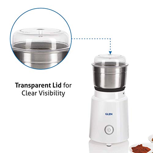 Glen Electric Mini Grinder 350 Watt | 1 Jar | ABS Body | ISI Certified| 2 Year Warranty White (SA 4045 NG) - Image 4