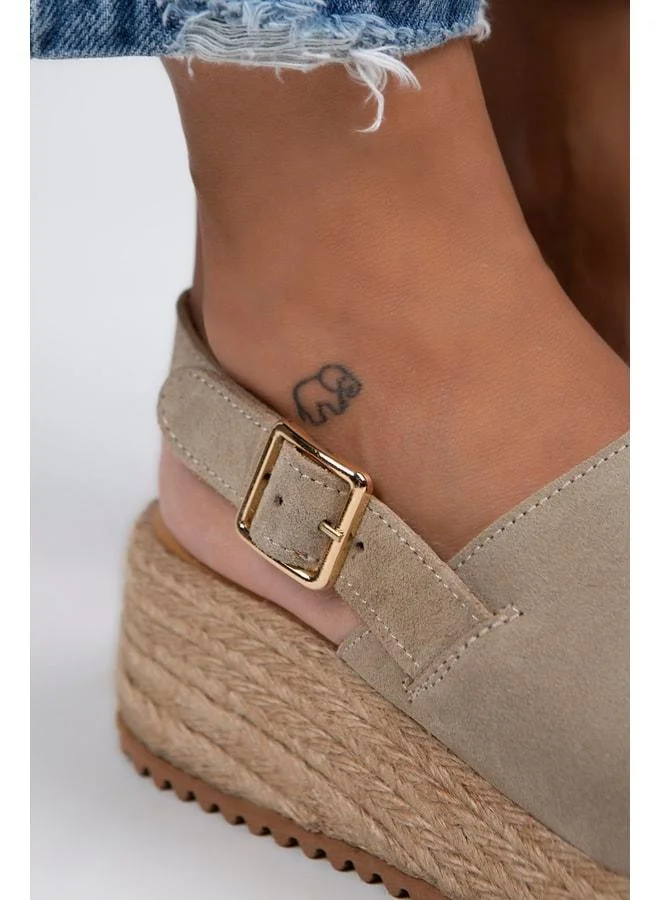 Manijero  Penny Women's Genuine Leather Strap Buckle Beige Sandal for Women | Best Price UAE