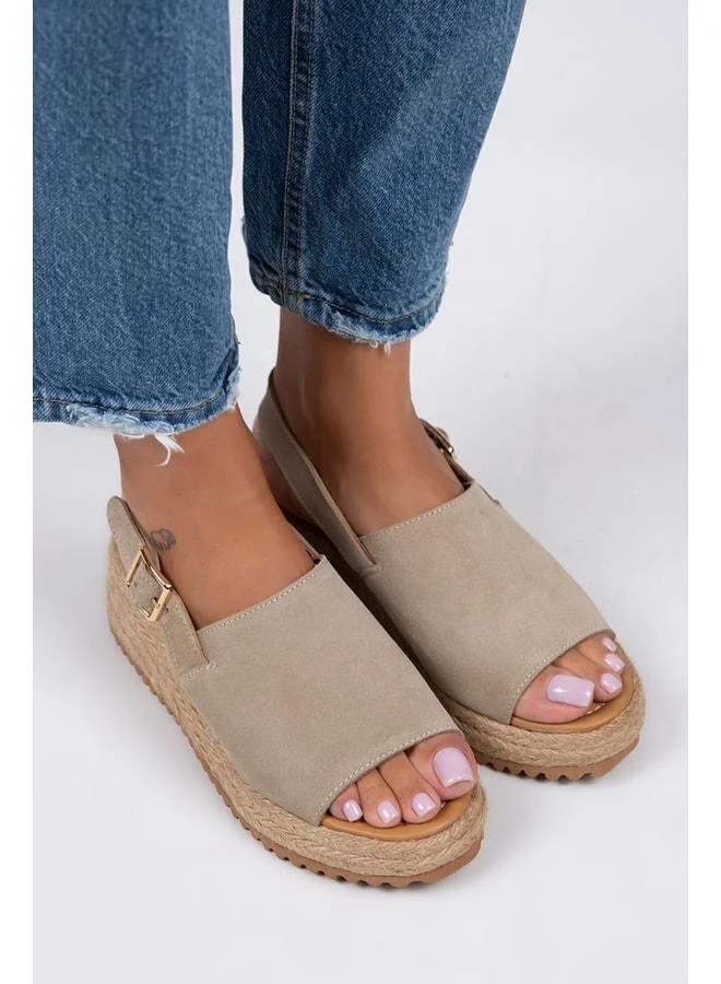 Manijero  Penny Women's Genuine Leather Strap Buckle Beige Sandal for Women | Best Price UAE
