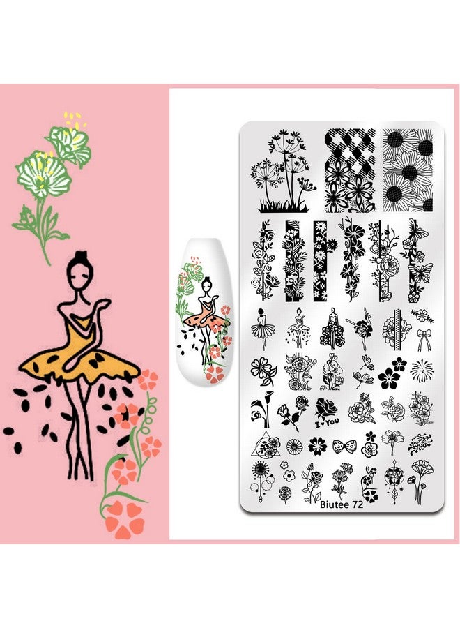 بيوتي طقم ختم الأظافر مجموعة لوحة ختم فن الأظافر 8 ختم جل طلاء الأظافر 12 لوحة ختم جيلي سيليكون الختام زهرة الحيوان الدانتيل فتاة Startemplate أداة الإمدادات لقضاء عطلة - Image 5