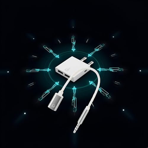 Tustao White 3.5mm Male to TypeC Female Audio Cable Cord 3.5mm Analog Cable USB c Headphone Adapter,Type-C Converter Earphone Adapter Compatible with MP3 Players aux to USB c,Smartphone Headphone Adapters - Image 2