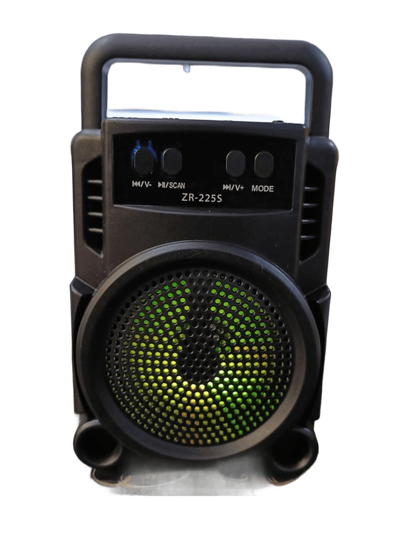 ZR225S Portable Wireless Bluetooth Speaker with USB and FM Radio delivers high-quality sound, dynamic presentation, high-quality bass, and a rechargeable battery. - Image 1