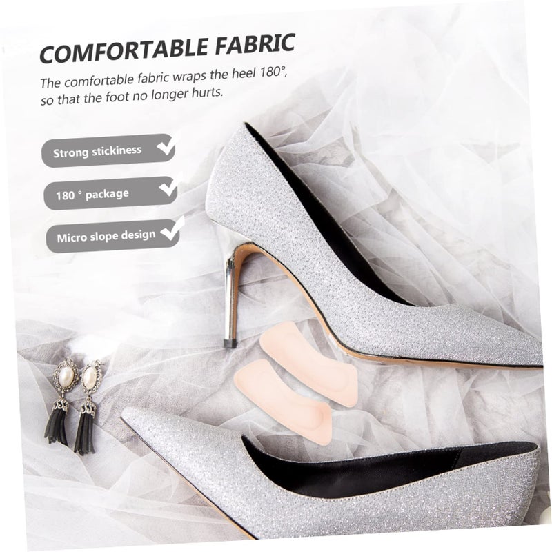 4 Pairs Heel Cushion Pads Creamy White Black for Loose Shoes Strong Adhesion Comfortable Fit - Image 5