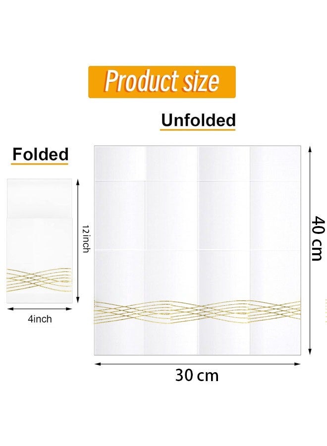 ZVEV 50 PCS Disposable Cloth Like Napkins, Folded Premium Thick Paper Napkins Build in Flatware,Printing Disposable Paper Pocket for Dinner Bathroom Events or Party - Image 4