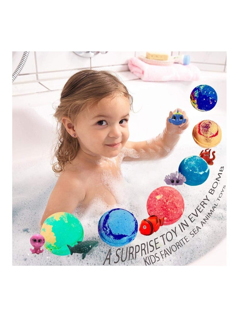 Mineral Me California - Kids Bath Bombs with Toys Inside - Organic, Gentle & Kid Friendly Bubble Bath Fizzies with Surprise Inside. Spa Bath Fizz Balls Kit. Fizzy Balls w/Rich Bubbles, Birthday Gifts for Kids, Boys, Girls - Image 1