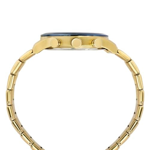 TIMEX Analog Watch for Man with Blue Round Dial & Gold Stainless Steel Bracelet Band Water Resistant Men's Wrist Watches - TWEG17617 - Image 4