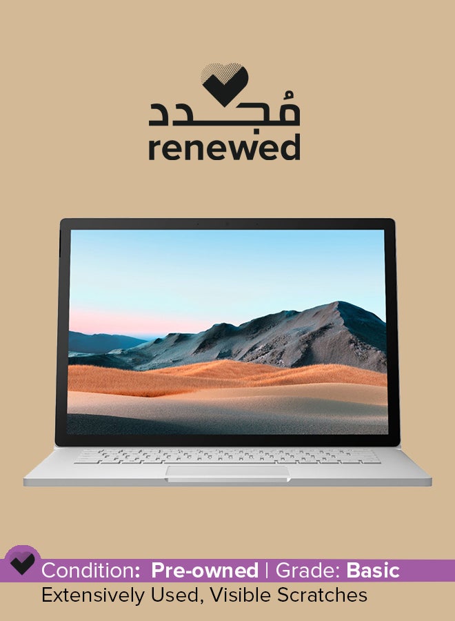Microsoft Renewed - Surface Book 3 15" Touch-Screen PixelSense - 2-in-1 Laptop - Intel Core i7-10TH Gen - 16GB Memory - 1TB SSD - 6GB GRAPHICS GTX 1660 TI MAX Q - Platinum KEYBOARD ENG ARABIC English/Arabic Silver - Image 1