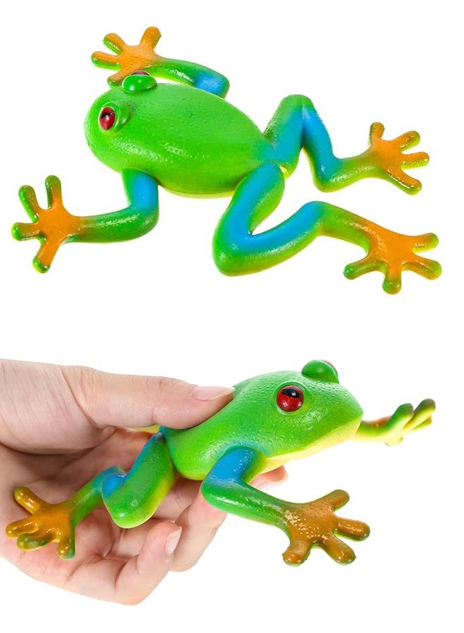 Frog Toys Realistic Frog Figurines Simulation Frog Animal Model Soft Stretchy Spoof Vent Stress Toy for Relief Stress - Image 1
