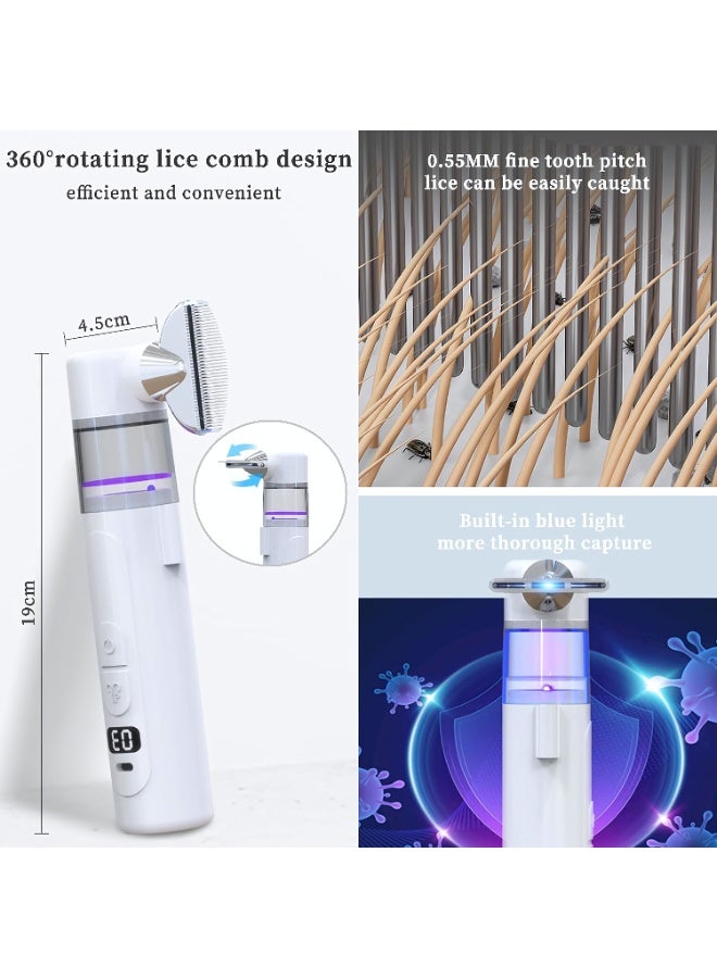 Electric Anti-Lice Comb, Wireless Rechargeable Lice Comb, Electric Lice Vacuum Comb for Adults and Children, Portable Lice Comb for Home Travel Shower Spa Grooming - Image 2