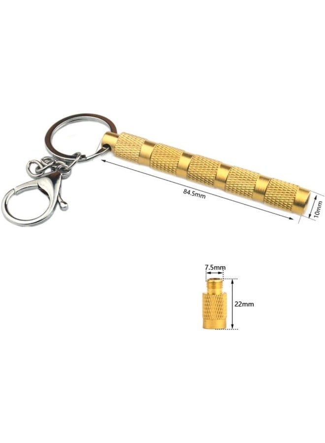 مخفض ضغط الإطارات 4 في 1 من النحاس الصلب سهل التخزين والاستخدام أداة خفض ضغط الإطارات لمركبات الطرق الوعرة مع أغطية صمامات بديلة وسلسلة مفاتيح - Image 5