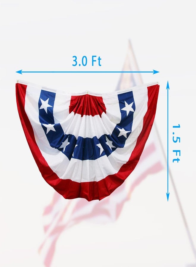 HOOSUN American Flag Bunting for Outside,4th of July Flags Outdoor, USA Pleated Fan Flag 1.5x3 FT,Patriotic Decor Bunting Banner,Fourth of July Yard Decorations,Red White and Blue Decor for Outside (10 Pack) - Image 4