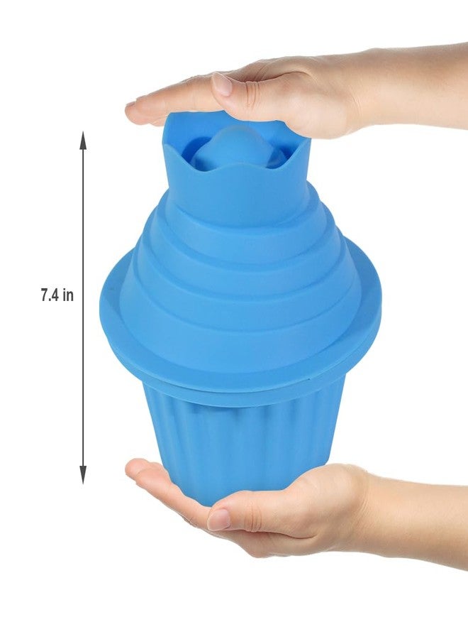 JYNHOOR Giant Cupcake Molds,Dishwasher Safe Big Top Silicone Cupcake Molds,Non-Stick Jumbo Caupcake Bake sets for Easy Cake Decorating and DIY Bake tools(3 pack) (Blue) - Image 3